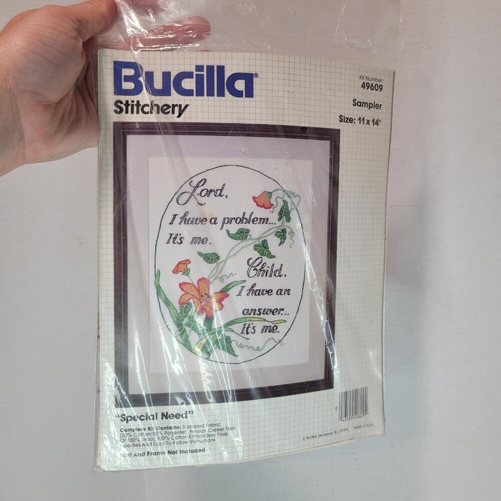 Bucilla Stitchery Needlepoint Sampler Special Need 49609 11" x 24" NIP Nice